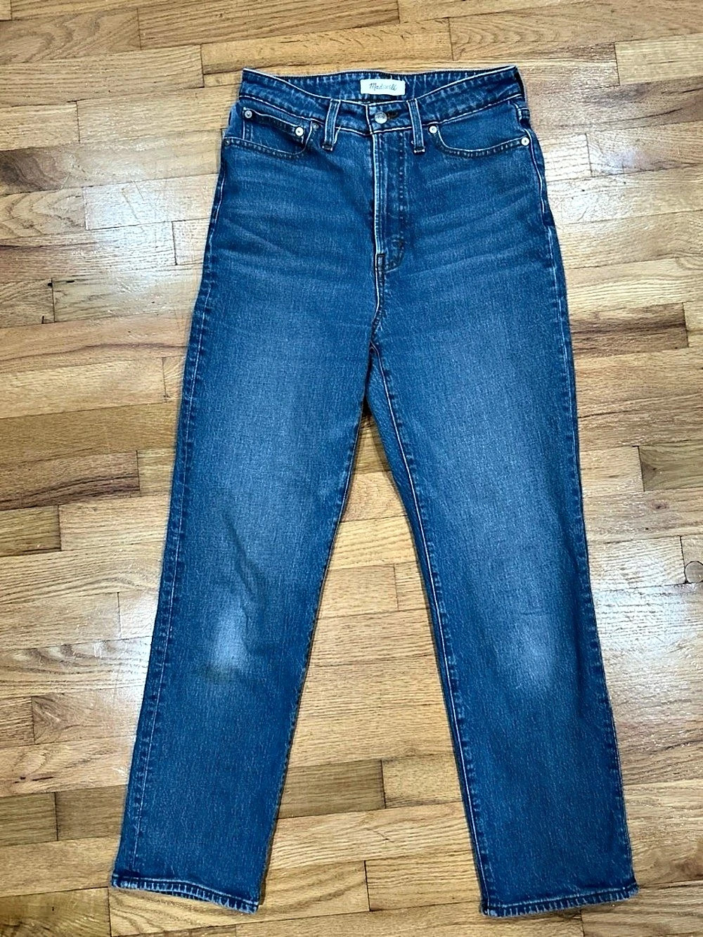 Madewell Curvy Perfect Vintage Straight Jean Straight Leg Blue Waist 28